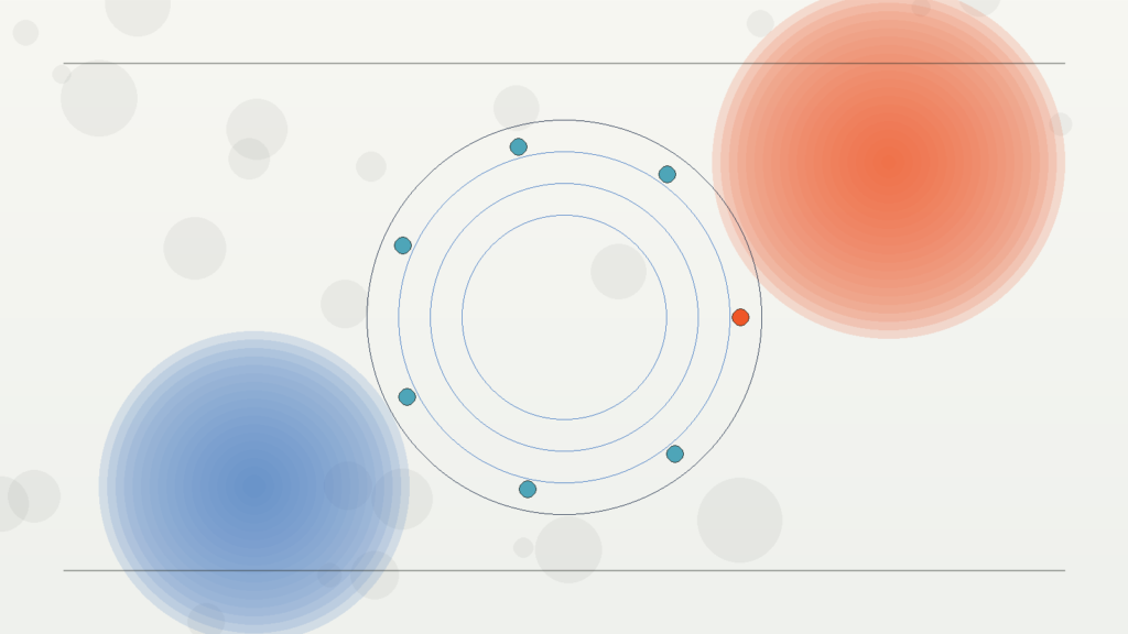 Abstract editorial illustration of AI safety research, organizational change, and frontier risk.