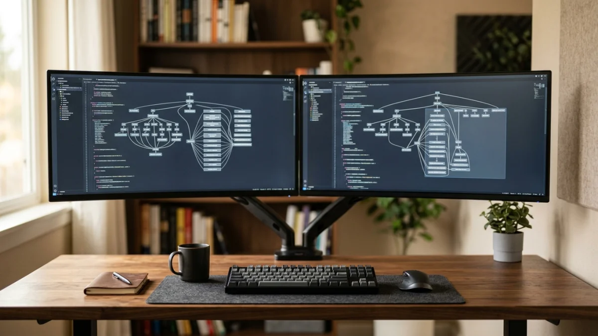 Editorial conceptual illustration illustrating Best AI Coding Tools in 2026: 8 Editors and Agents Compared.