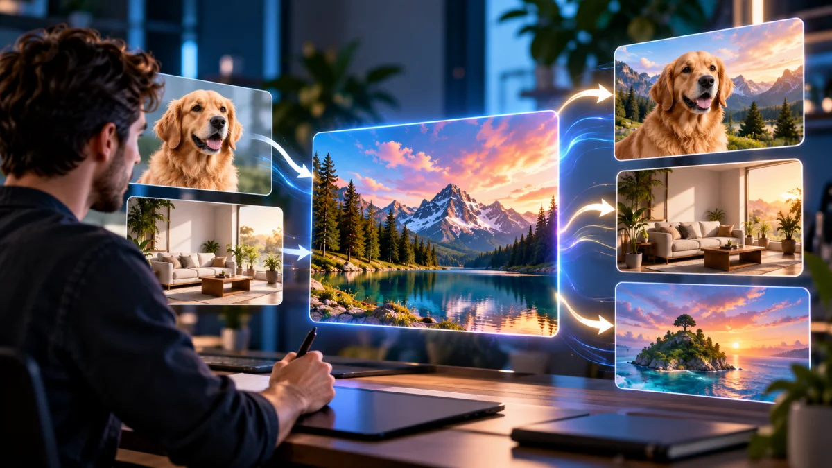 Editorial conceptual illustration illustrating Google Gemini Image Generation Review: Nano Banana 2, Editing, Text, Pricing and Limits.