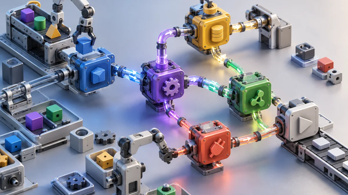 Editorial conceptual illustration illustrating Langflow Review: Visual Agents, Python Components, MCP, Pricing and Limits.